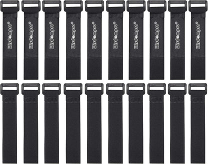 20 Pack 0.8 x 8 Inches Hook and Loop Reusable Fastening Cable Tie Down Straps by Wisdompro - Reusable, Durable Functional Ties to Keep Your Home, Office, Workspace from Tangled Messes of Cords