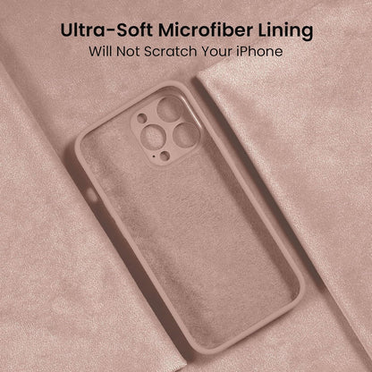 FireNova for iPhone 14 Pro Case, Silicone Upgraded [Camera Protection] Phone Case with [2 Screen Protectors], Soft Anti-Scratch Microfiber Lining Inside, 6.1 inch, Pinksand