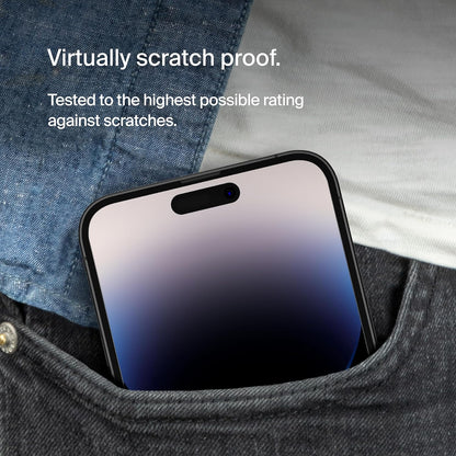Belkin ScreenForce TemperedGlass Privacy Screen Protector for iPhone 14 Pro Max - Treated Surface with Anti-Fingerprint Coating and Included Easy Align Tray for Bubble-Free Application