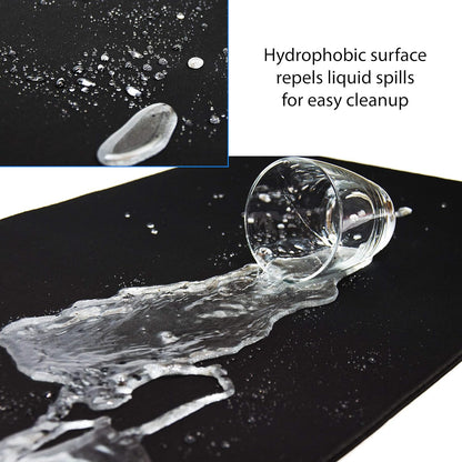 Gaming Mouse Pad (5mm) Extended 36 inch | 36x12x0.20 Extra Thick | Black | Stitched Edge, Large Washable Desk Mat