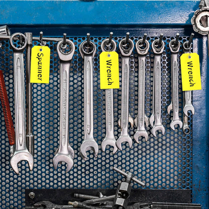 100Pcs Shipping Tags with Wire Ties Plastic Hang Tags for Labeling Blank Tags with Holes Waterproof Equipment Moving for Outdoors Auto Parts Luggage Garage Inventory(Yellow, 4 3/4" x 2 3/8")