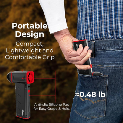 Rosewill Electric Air Duster - 120,000 RPM Super Power Cordless Compressed Air Duster, 3-Gear Adjustable Mini Blower with Fast Charging, Dust Blower for Computer, Keyboard, Pet, House, Outdoor and Car