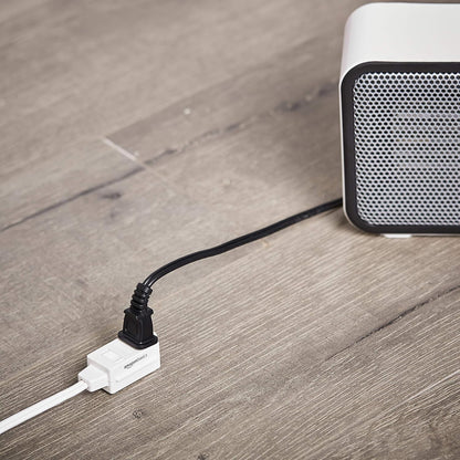 Amazon Basics 6 foot 2-Prong Indoor Rectangle Extension Cord Power Strip - Flat Plug - 13 Amps, 1625 Watts, 125 VAC - 2-Pack, White