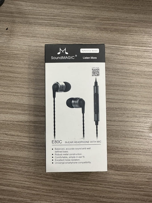 SoundMAGIC E80C Wired Earbuds with Microphone HiFi Stereo Earphones Noise Isolating in Ear Headphones Comfortable Fit Super Bass for Audiophile Gunmetal