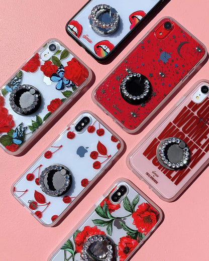 Sonix Embellished Crystal Rhinestone Phone Ring and Stand (Gold, Rainbow)