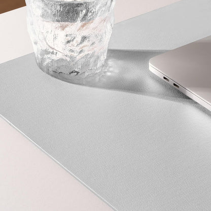 Nekmit Leather Desk Blotter Pad 36 x 20 Inches, Flat, Non-Slip, Waterproof, Gray