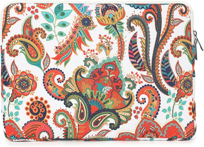 Canvaslove Paisley Laptop Sleeve Case Bag with Pocket for MacBook Pro 14 inch,Surface Laptop 14.4 inch and HP Lenovo Dell ASUS Acer 14 inch Laptop Computer