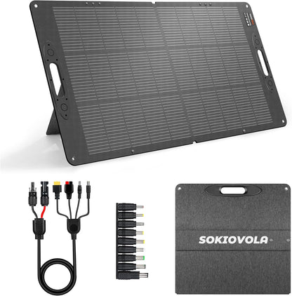 N-Type 16BB 110W 18V Portable Solar Panel Kit,Portable Foldable Solar Panel,NextGen Solar Cell Up to 25% Conversion Rate,ETFE IP68 Waterproof & Dustproof for Power Station Outdoor Camping