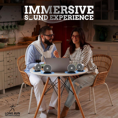 Stereo Bluetooth Speakers - Wireless Computer Speaker for Desktop Laptop PC for Boys & Girls Sister Brother Mom & Dad - Bluetooth Stereo Speakers Home Theater Gaming Rose Gold