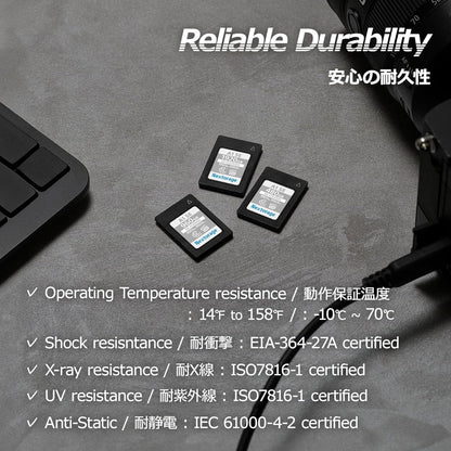 Nextorage 480GB CFexpress Type A VPG200 Japanese Brand Max. Write Speed 950MB/s Max. Read Speed 950MB/s Sony Alpha Series Compatibility Confirmed NXA1SE480G Memory Card for Camera