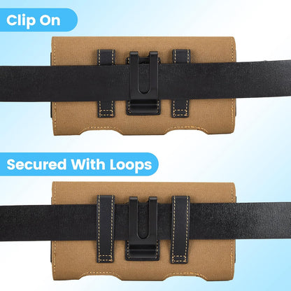 Mopaclle Nylon Phone Holster with Belt Clip for iPhone 17 Pro / 17, iPhone 16 Pro 16,15 Pro 15, iPhone 14, 14 Pro,13 Pro,Samsung Galaxy S25 S24 S23, S22,S21,Premium Cell Phone Belt Holder Pouch Cover