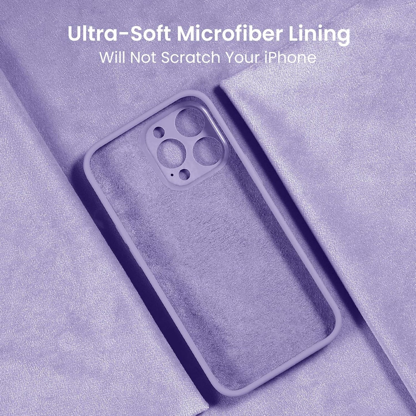 FireNova Designed for iPhone 15 Pro Max Case, Silicone Upgraded [Camera Protection] Phone Case with [2 Screen Protectors], Soft Anti-Scratch Microfiber Lining Inside, 6.7 inch, Clove Purple