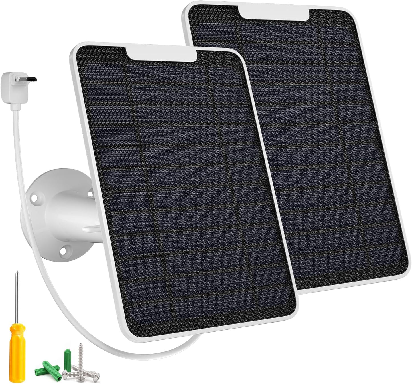 5W Arlo Solar Panel Charger Compatible with Arlo Essential Spotlight/XL Spotlight Camera, Arlo Essential Solar Panel Charger w/ 10ft Waterproof Micro USB Charging Cable, Adjustable Wall Mount, 2 Pack