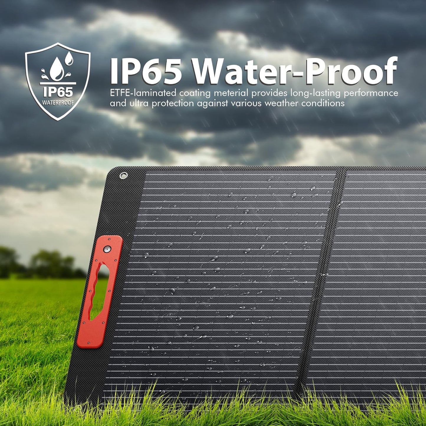 120W Portable Solar Panels for Power Station, Solar Angle Guide, Monocrystalline ETFE Foldable Solar Panel Charger with QC3.0 USB/Type-C, 20V DC Output Adjustable Kickstands for Camping RV Blackout