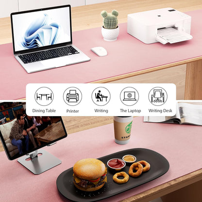 Aothia Leather Desk Pad Protector, Office Desk Mat, Large Mouse Pad, Laptop Desk Pad, Non-Slip PU Leather Desk Blotter, Waterproof Desk Writing Pad for Office and Home (Pink, 47" x 17")