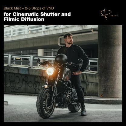 PolarPro 95mm Peter McKinnon Mist VND Camera Filter - 2-5 Stop Variable Neutral Density Lens Filter for DSLR/Mirrorless Pro Video – for Cinematic Shutter Speed Control + Diffusion