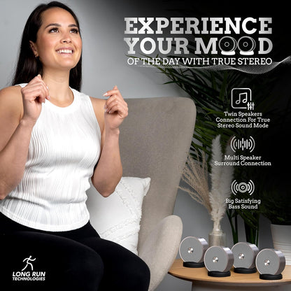 Stereo Bluetooth Speakers - Wireless Computer Speaker for Desktop Laptop PC for Boys & Girls Sister Brother Mom & Dad - Bluetooth Stereo Speakers Home Theater Gaming Rose Gold