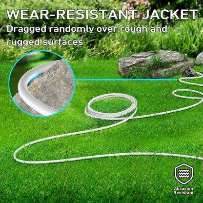 LUCKY TL Indoor Outdoor Extension Cord, 16/3 Gauge White Long Extension Cord 25ft, Waterproof Flexible Case, Made of Pure Copper, 13A 1625W 16AWG SJTW, 3 Prong Heavy Duty Wire, ETL