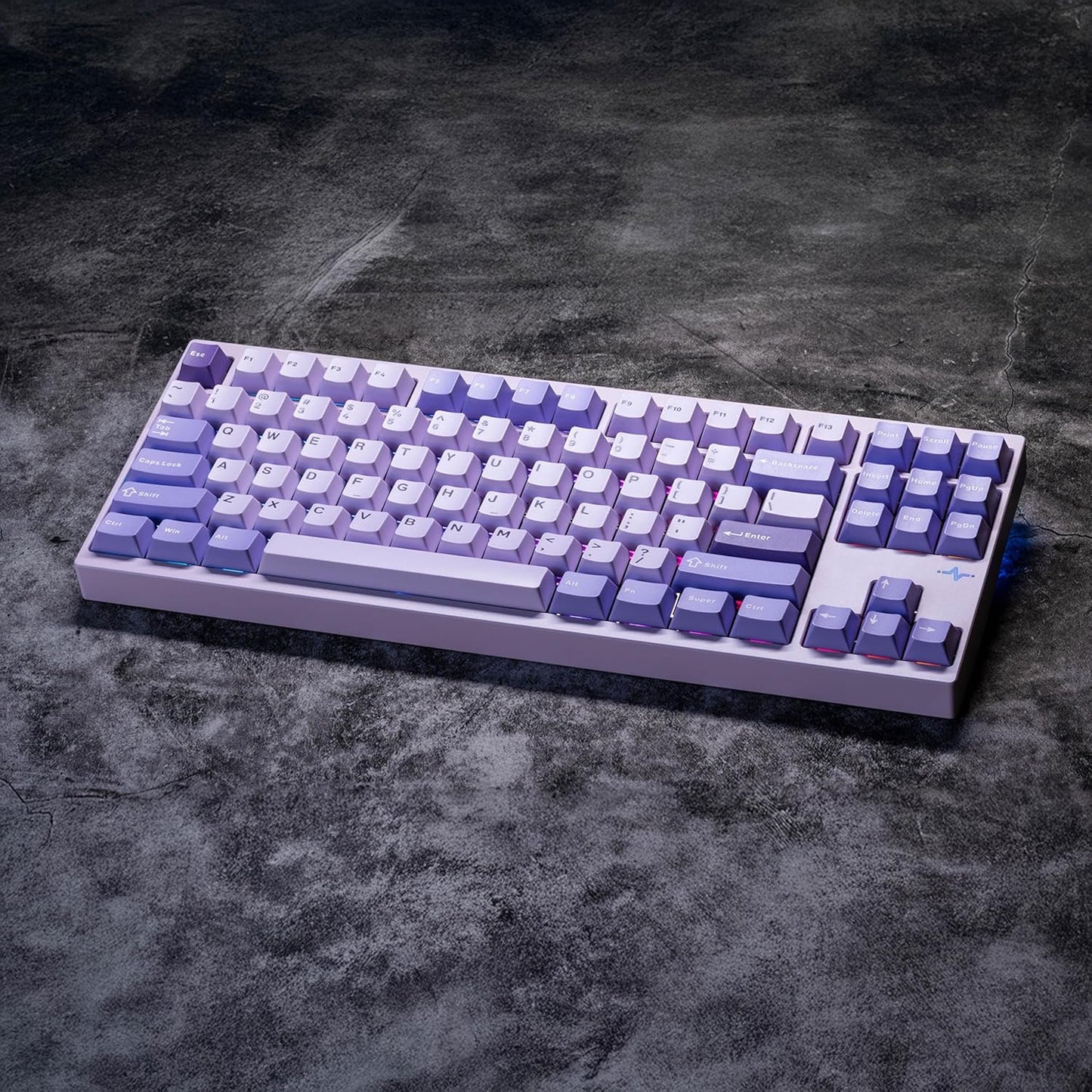KEEBMONKEY WOBKEY Crush 80 Reboot CNC Aluminum 5-Second Quick-Release Triple-Mode Connectivity Mechanical Keyboard with Superior Acoustics (Pro Purple)
