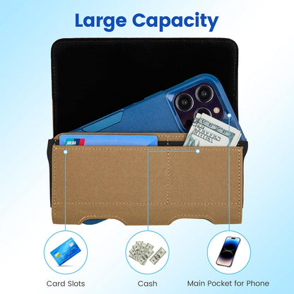 Mopaclle Nylon Phone Holster for iPhone 17 Pro Max, 17 Air, iPhone 16 Pro Max,iPhone 15 Pro Max 14 13 Pro Max & Plus, Premium Cell Phone Belt Holder with Belt Clip for Galaxy S25 Plus,S24 Plus