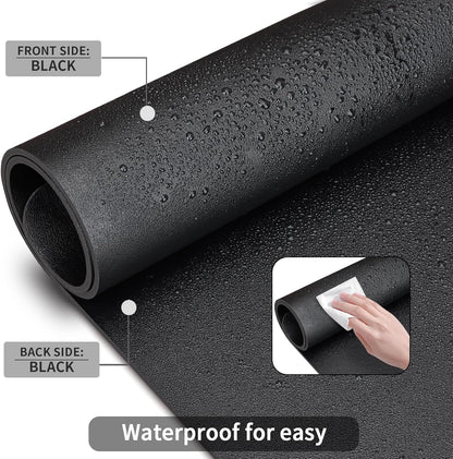 KINGFOM Desk Pad Office Desktop Protecter, PU Leather Desk Mat Blotters Organizer with Comfortable Writing Surface (35.4" x 16.9", Black)