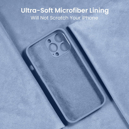 FireNova for iPhone 14 Pro Case, Silicone Upgraded [Camera Protection] Phone Case with [2 Screen Protectors], Soft Anti-Scratch Microfiber Lining Inside, 6.1 inch, Light Blue