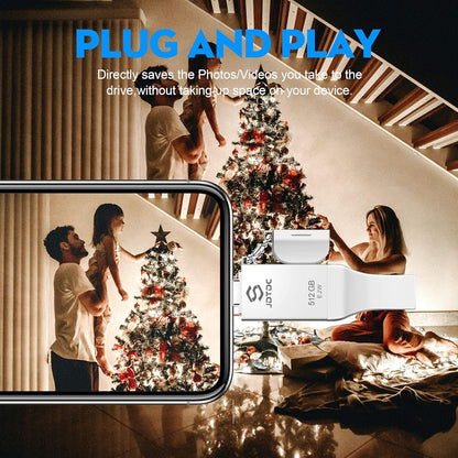 JSL JDTDC 512GB Apple MFi Certified iPhone-Photo-Stick USB C for iPhone 16/15, 3 in 1 USB3.0 iOS-Flash-Drive-for-iPhone Memory-Stick Thumb Drive iPhone Backup Memory Stick for iPhone iPad Android PC