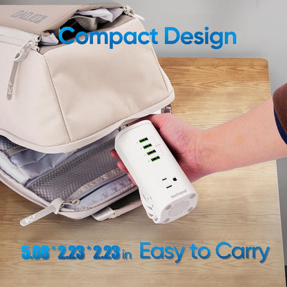 Tower Power Strip Surge Protector with 3 AC Outlets & 8 USB Ports (4 USB-C), TenTrend 160W Fast Charging Station, 5 FT Flat Plug Extension Cord with Multiple Outlets for Home Office Dorm Room