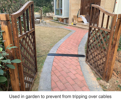 Small 3 Pack - Floor Cord Cover Cord Protector Drop Over Drop Trak Cable Ramp for Office Warehouse - Black