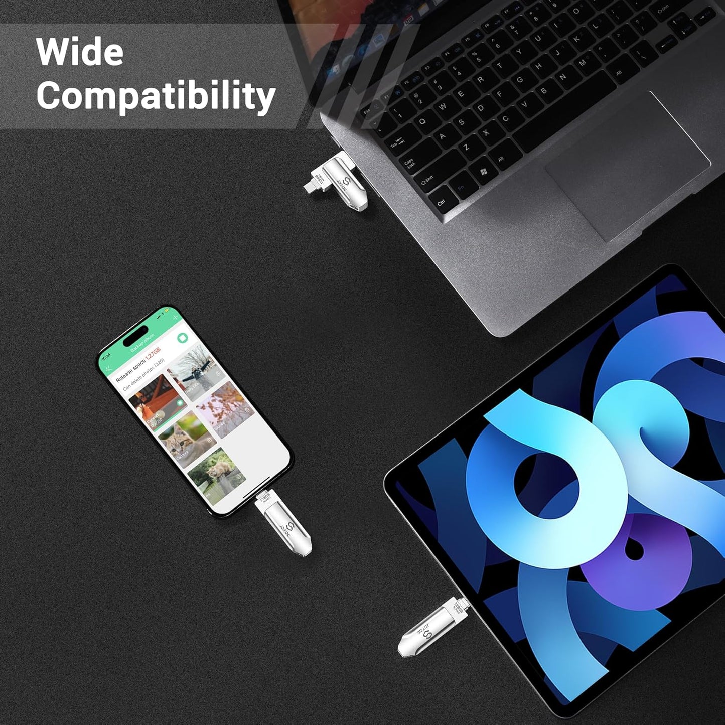 Photo-Stick-iPhone-16-Thumb-Drive 256GB Flash-Drive-iPhone-15-Photo-Storage iPhone Backup Stick For Photo Video Contact iPhone-Photo-Transfer-Stick iPad USB C Memory Photo-Stick-Android iPad-USB-Drive