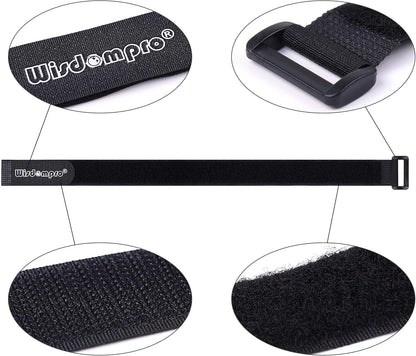 20 Pack (8 12 18 24 Inches) Hook and Loop Reusable Fastening Cable Tie Down Straps by Wisdompro - Reusable, Durable Functional Ties to Keep Your Home, Office, Workspace from Tangled Messes of Cords