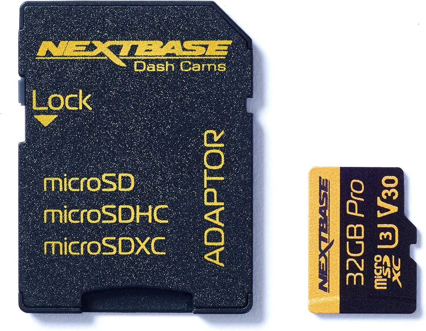 Nextbase 32GB U3 Micro SD Memory Card - with Adapter - Compatible with Nextbase in-Car Dash Cams Series 1 and 2
