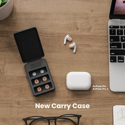 Foam Masters Ultra-Premium Memory Foam Ear Tips for AirPods Pro 1st & 2nd Gen | 3 Pairs | Black Magic Ver 6.0 | Secure | Comfort | Better Noise Cancel | Replacement Buds – Peach, Medium