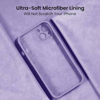 FireNova Designed for iPhone 13 Case, Silicone Upgraded [Camera Protection] Phone Case with [2 Screen Protectors], Soft Anti-Scratch Microfiber Lining Inside, 6.1 inch, Clove Purple