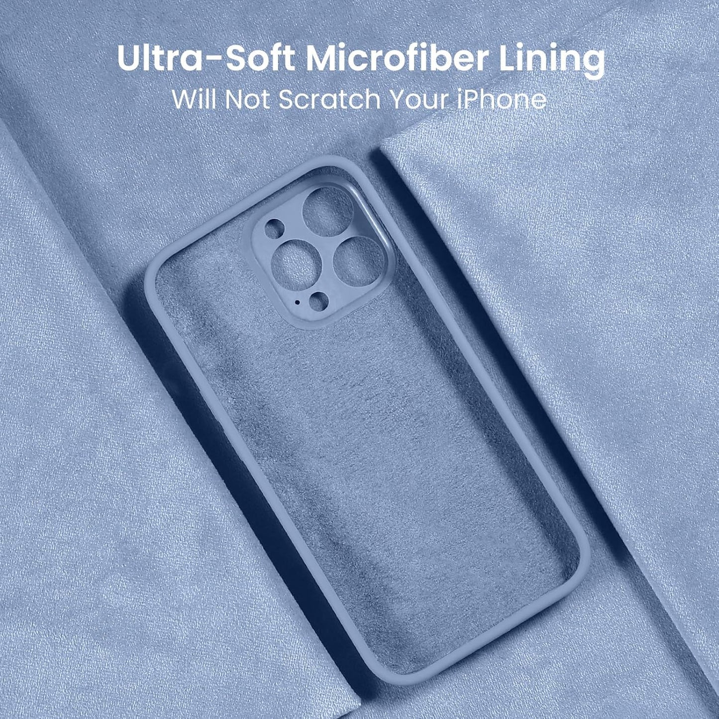 FireNova Designed for iPhone 15 Pro Case, Silicone Upgraded [Camera Protection] Phone Case with [2 Screen Protectors], Soft Anti-Scratch Microfiber Lining Inside, 6.1 inch, Light Blue