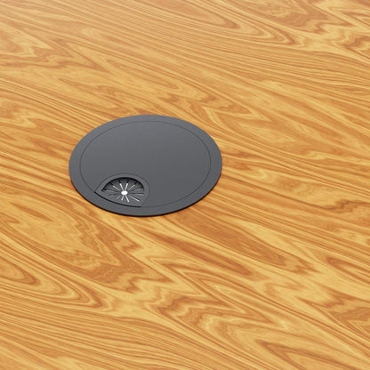 2 Pack Desk Grommet 2-3/8 Inch 60mm, Zinc Alloy Computer Desk Wire Hole Cover, Office Desktop Cord Cable Hole Metal Ring, Black