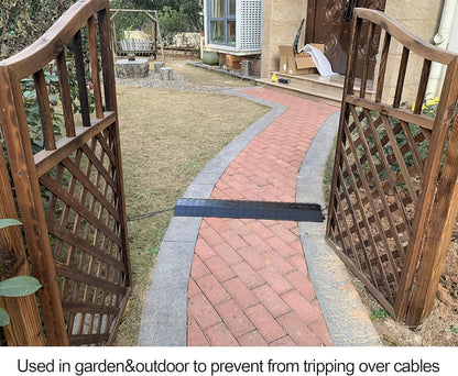 Medium 3 Pack - Floor Cord Cover Cord Protector Drop Over Drop Trak Cable Ramp for Office Warehouse - Black