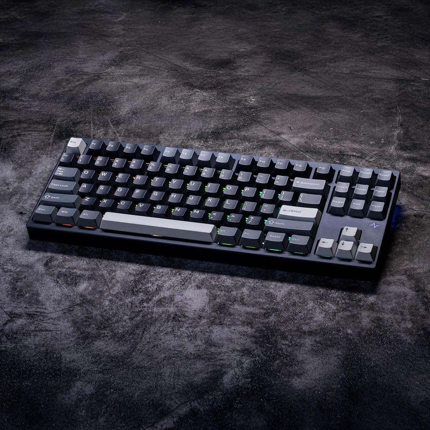 KEEBMONKEY WOBKEY Crush 80 Reboot CNC Aluminum 5-Second Quick-Release Triple-Mode Connectivity Mechanical Keyboard with Superior Acoustics (Pro Navy)