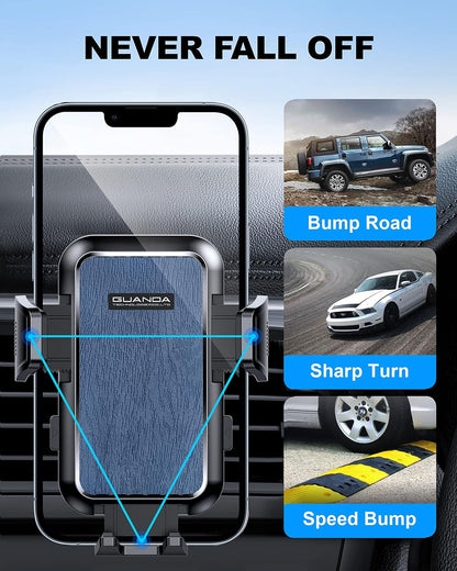 [2025 New] Car Vent Phone Mount, [Upgrade Hook Clip Never Shake] Adjustable 360 Rotation Vent Clip Car Phone Holder Mount, Big Phone & Thick Case Friendly Fit for All iPhone, Samsung & Cell Phone