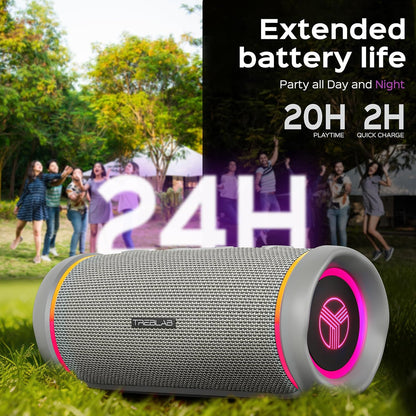 TREBLAB HD77 Bluetooth Speaker - Powerful 360° Sound with Impactful Bass, 30W Portable Wireless Audio, 20H Battery, IPX7 Waterproof, TWS Stereo, Shockproof Design for Outdoor, Beach, Pool, Jobsite