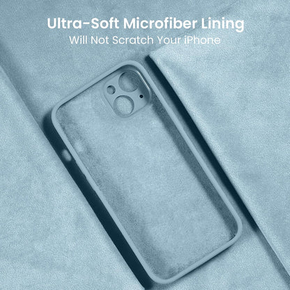 FireNova Designed for iPhone 14 Case, Silicone Upgraded [Camera Protection] Phone Case with [2 Screen Protectors], Soft Anti-Scratch Microfiber Lining Inside, 6.1 inch, Sky Blue