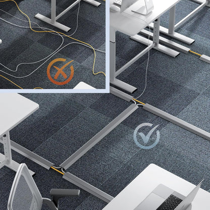 Yecaye 4ft Floor Cord Cover, Cord Covers for Wires on Floor, Floor Cable Mangament, Cable Protector for Organizing and Protecting Wires on Floor, Cord Hider Cable Cavity W0.55in H0.27in Grey