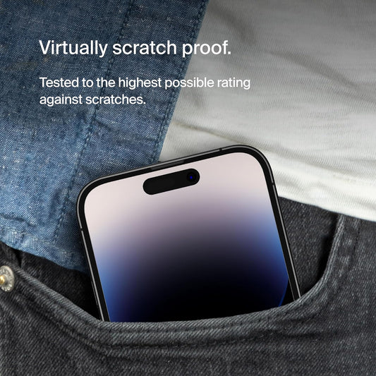 Belkin ScreenForce TemperedGlass Privacy Screen Protector for iPhone 14 Pro - Treated Surface with Anti-Fingerprint Coating and Included Easy Align Tray for Bubble Free Application