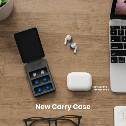 Foam Masters Ultra-Premium Memory Foam Ear Tips for AirPods Pro 1st & 2nd Gen | 3 Pairs | Black Magic Ver 6.0 | Secure | Comfort | Better Noise Cancel | Replacement Buds – Blue, Assorted S/M/L