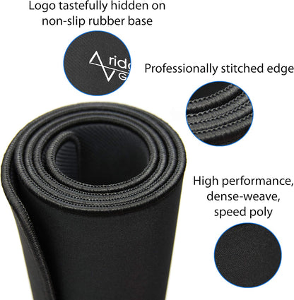 Gaming Mouse Pad (5mm) Massive 46 inch | 46x17.3x0.20 Extra Thick | Black | Stitched Edge, Large Washable Desk Mat