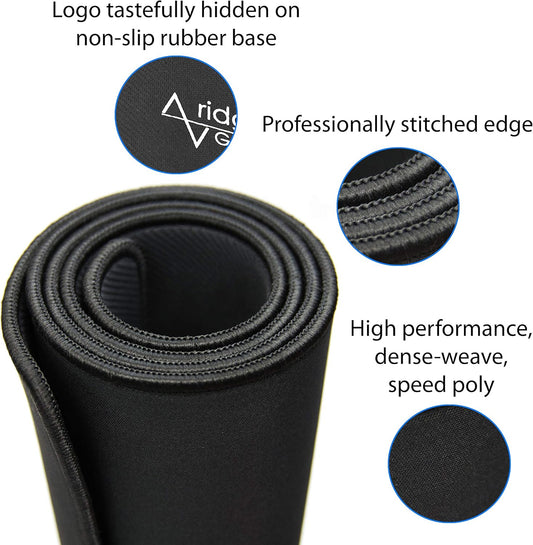 Gaming Mouse Pad (5mm) Massive 46 inch | 46x17.3x0.20 Extra Thick | Black | Stitched Edge, Large Washable Desk Mat
