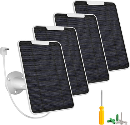 5W Arlo Solar Panel Charger Compatible with Arlo Essential Spotlight/XL Spotlight Camera, Arlo Essential Solar Panel Charger w/ 10ft Waterproof Micro USB Charging Cable, Adjustable Wall Mount, 4 Pack