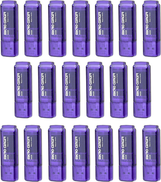 INLAND Micro Center Super Speed 20 Pack 64GB USB 3.0 Flash Drive Memory Stick Thumb Drive Data Storage Jump Drive Bulk, Much Faster Than USB2.0 Flash Drive, Blue