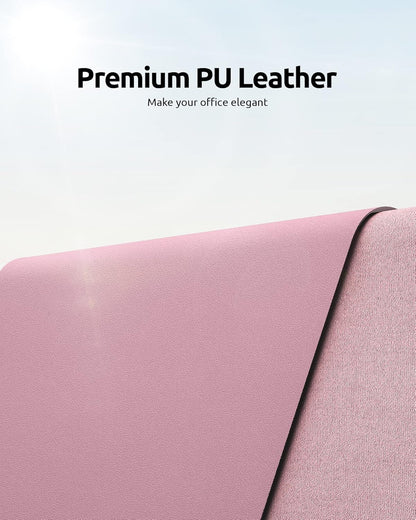 YSAGi Leather Desk Protector, Office Mat, Large Mouse Mat, Non-Slip PU Leather Blotter, Laptop Pad, Waterproof Writing Pad for Office and Home (Pale Mauve, 31.5" x 15.8")