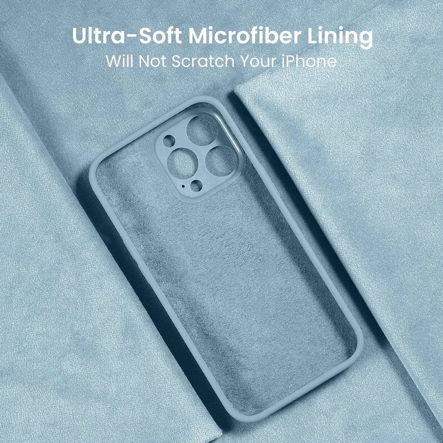 FireNova Designed for iPhone 15 Pro Case, Silicone Upgraded [Camera Protection] Phone Case with [2 Screen Protectors], Soft Anti-Scratch Microfiber Lining Inside, 6.1 inch, Sky Blue